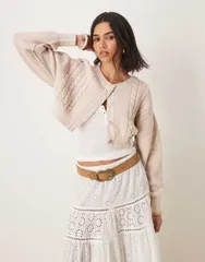 フリーピープル レディース アウター カーディガン クロップド Free People heritage cropped cardigan IVORY アイボリーのサムネイル