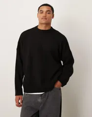 エイソス メンズ アウター ニット・セーター クルーネック セーター ニット ASOS DESIGN super oversized boxy fit knit crew neck sweater Bのサムネイル