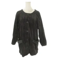 ランセル LANCEL ノーカラージャケット コーデュロイ 黒 ブラック ストライプ 切替 /MN1 ■ECD004のサムネイル