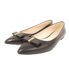 コールハーン COLE HAAN パンプス シューズ 6 黒 ブラック ポインテッドトゥ リボン装飾 フラット /NU ■ECG003