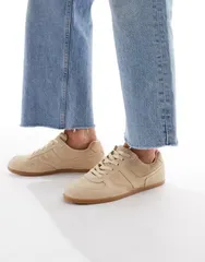 エイソス レディース シューズ スニーカー スエード レース ASOS DESIGN Diligent slim lace up sneakers in sand suede Camel suedeのサムネイル