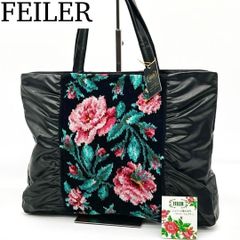 [Excellent Condition] FEILER Handbag Tote Bag Floral Pattern PVC Formal Black