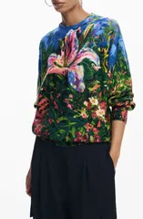 デジグアル レディース アウター パーカー・スウェット プリント Desigual Print Pullover Black Multi ブラックのサムネイル