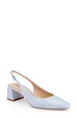 バッジェリーミシュカ レディース シューズ ヒール BADGLEY MISCHKA Oaklee Block Heel Slingback Pump Blue Silk ブルー