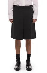 ヘルムート ラング メンズ ボトムス ハーフパンツ・ショーツ プリーツ ウール ショートパンツ Helmut Langab Pleated Wool Shorts Black ブラックのサムネイル