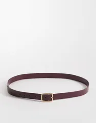 エイソス レディース アクセサリー ベルト ASOS Curve ASOS DESIGN Curve square buckle belt in patent Burgundy バーガンディのサムネイル