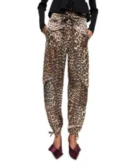 ガニー レディース ボトムス カジュアルパンツ プリント サテン GANNI Printed Satin Pants Leopard アニマル
