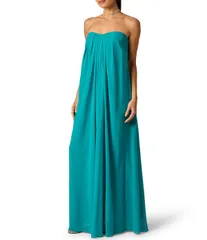 アドリアナ パペル レディース トップス ワンピース シフォン プリーツ ストラップレス Adrianna Evening by Adrianna Papell Chiffon Pleated Straplessheath Long Dress Turquoi