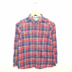 グリーンレーベルリラクシング ユナイテッドアローズ green label relaxing シャツ ブラウス チェック ステンカラー 綿 コットン 長袖 38 レッド ブルー 赤 青 /TT9