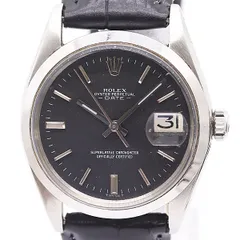 稼働 ロレックス オイスターパーペチュアル デイト 31番 1500 AT/自動巻 ブラック文字盤 メンズ腕時計 0059730 5JWT MST ABC22835のサムネイル