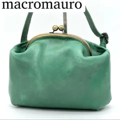 【良品】マクロマウロ がま口ポーチ ポシェット ショルダーバッグ グリーンのサムネイル