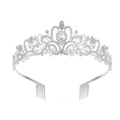 新品 Mirhuaプリンセスクリスタルクラウン プリンセスクラウン。コーム付きティアラ。誕生日パーティー、結婚式、プロム、クリスマスに。 写真撮影 ウエディングドレスアクセサリー 女性の髪飾り 結婚式 子供＆大人用