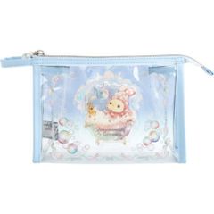 신품 산엑스(San-X) 센티멘탈 서커스 [온기 거품 비누 비누의 밤에] 클리어 파우치 CA85501 사이즈:약 H140×W200×D80mm