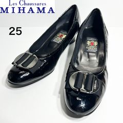 美品】ミハマ MIHAMA ブラック 黒 リボン パンプス 本革 22.5 - メルカリ