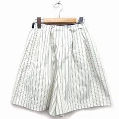 B&Y ユナイテッドアローズ BEAUTY&YOUTH ビューティー&ユース キュロット ショート パンツ ストライプ 柄 テープ タック アイボリー 白 /HT31