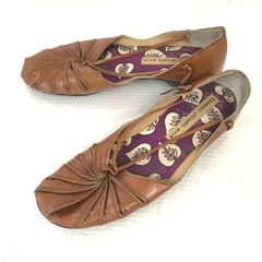 TSUMORI CHISATO Genuine Leather Flat Shoes/Sandals [23.5/Brown] Pumps/Dress Shoes ◆Q-68?