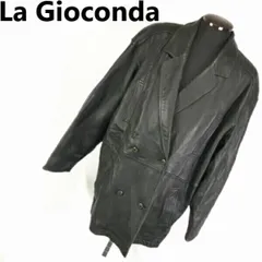 ラジョコンダ/La Gioconda　重厚レザーコート　ダブルジャケット/ブルゾン　メンズL　黒　管NO. 9-089のサムネイル