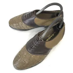 LANCEL/ランセル★レザー/本革/オックスフォードシューズ【24.0/茶/BROWN/編み込み/サドル】靴/ビジネス/dress shoes/boots◆B-186のサムネイル
