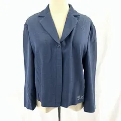GK伊太利屋★デニム風ジャケット【11/レディースM-L/青/スチールブルー】比翼仕立て/ロゴラインストーン装飾/ITALIYA◆TBA711のサムネイル