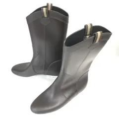 イタリア製★ファビオルスコーニ/fabio rusconi★レインブーツ/長靴【39/24.5/茶/BROWN】高級ラバーブーツ/Shoes◆WB85-8のサムネイル