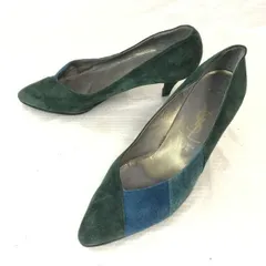 イヴサンローラン★ポインテッドトゥパンプス/スエード【36/23.0/緑系/GREEN】Shoes/pumps◆Q-186