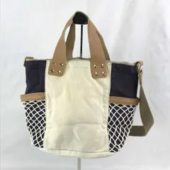 UGG australla/アグ★2way　ハンドバッグ★トートバッグ★ブラウン×ネイビー×オフホワイト▽2-188のサムネイル