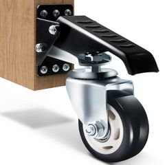 COOWOO 5インチ キャスター 4個セット 車輪 ブレーキ付き 高耐久性 耐