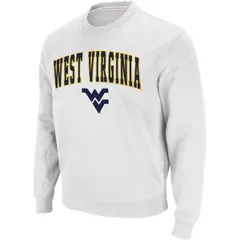 コロシアム メンズ アウター パーカー・スウェット クルーネック シャツ ロゴ Mens Colosseum White West Virginia Mountaineers Arch Logo Crew Neck Sweatshirt White ホワイト