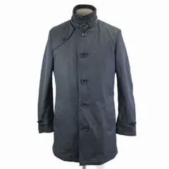 VISARUNO★中綿入り/ビジネス/ステンカラーコート【メンズS/紺】両サイドポケット/スタンドカラー/ビサルノ◆BC790のサムネイル