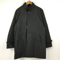 撥水/ライナー付き　ステンカラーコート　比翼仕立て　メンズM　黒/ブラック　スーツ向け　管NO.◆TA18-18のサムネイル