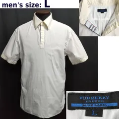 三陽商会製★BURBERRY BLUE LABEL/バーバリー★希少メンズモデル/半袖ポロシャツ【L/白/white】Tops/Shirt◆BJ141-eのサムネイル