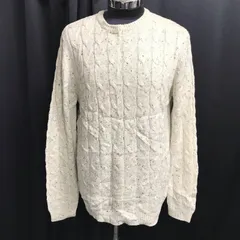 Bershka【ベルシュカ】ケーブルニットセーター【メンズL/白系/white】クルーネック/Tops/sweater/knit◆BJ152-bのサムネイル
