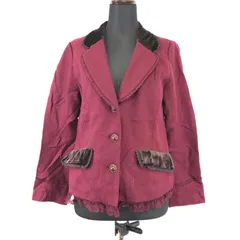 axes femme/アクシーズファム★昭和ヴィンテージ風ジャケット/コート【レディースM/ワインレッド】重ね着風/総裏地/レース/Jacket◆BJ170-dのサムネイル