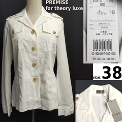 5万円/タグ付き新古品/日本製★PREMISE for theory luxe/セオリーリュクス★CRUNCH/麻/リネン長袖ジャケット【38/レディースM/白/white】春夏アウター/ブルゾン◆BJ165-fのサムネイル