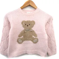ザラ ZARA 子供服 ニット セーター 長袖 ベアー柄 5-6 ピンク /KT33