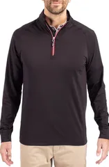 カッターアンドバック メンズ アウター パーカー・スウェット ハーフジップ ニット Cutter Buck Adapt Knit Quarter Zipullover BlackRed ブラックのサムネイル