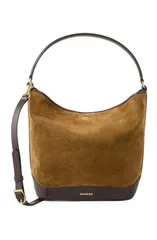 サンドロ レディース バッグ スエード レザー SANDRO Suede and leather bucket bag TANGOSO Camel キャメルのサムネイル