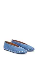 ガニー レディース シューズ パンプス Ganni Jenny Studded Ballet Flat Mid Blue Stone ブルー