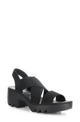 フライロンドン レディース シューズ サンダル プラットフォーム Fly London Taji Platform Slingback Sandal Black Cupido ブラックのサムネイル