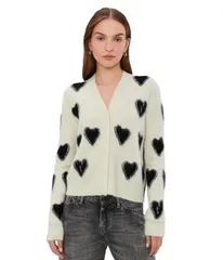 オールセインツ レディース アウター ニット・セーター AllSaintscatter Heart Cardi Chalk WhiteBlack ホワイトのサムネイル