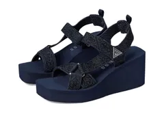 ゲス レディース シューズ サンダル GUESS Dawsin Black Denim Rhinestone Logo ブラックのサムネイル