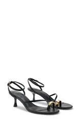 マンゴ レディース シューズ ヒール サンダル アンクル MANGO Nizankle Strap Sandal Black ブラックのサムネイル