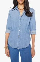 マザー レディース トップス シャツ デニム MOTHER The Itty Bitty Pinchie Frenchie Denim ButtonUp Shirt Seal The Deal デニムのサムネイル