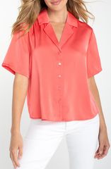 リヴァプール ロサンゼルス レディース トップス シャツ Liverpoolos Angeles Camp Collar ButtonUp Shirt Sunset Coral コーラル