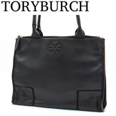【良品】TORYBURCH ELLA トートバッグ レザー キャンバス ブラック