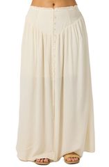 O'Neill Women's Midi Skirt - Tryston Button Front Midi Skirt (Tapioca)