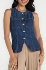 Liverpool Los Angeles Women's Bottoms Denim Pants Vest Liverpoolos Los Angeles Denim Split Front Vest Wilder Denim