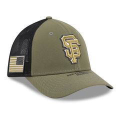 New Era Men's Accessories Hats - Men's New Era Olive San Francisco Giants 2026 Armed Forces Day 39THIRTY McCrown Flex Hat Olive