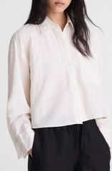 Madewell Women's Cotton Straight Hem Shirt, Ivory Linen