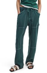Rag & Bone Women's Bottoms Leggings Pants Linen rag bone Atlas Linen Drawstring Carpenter Pants Forest